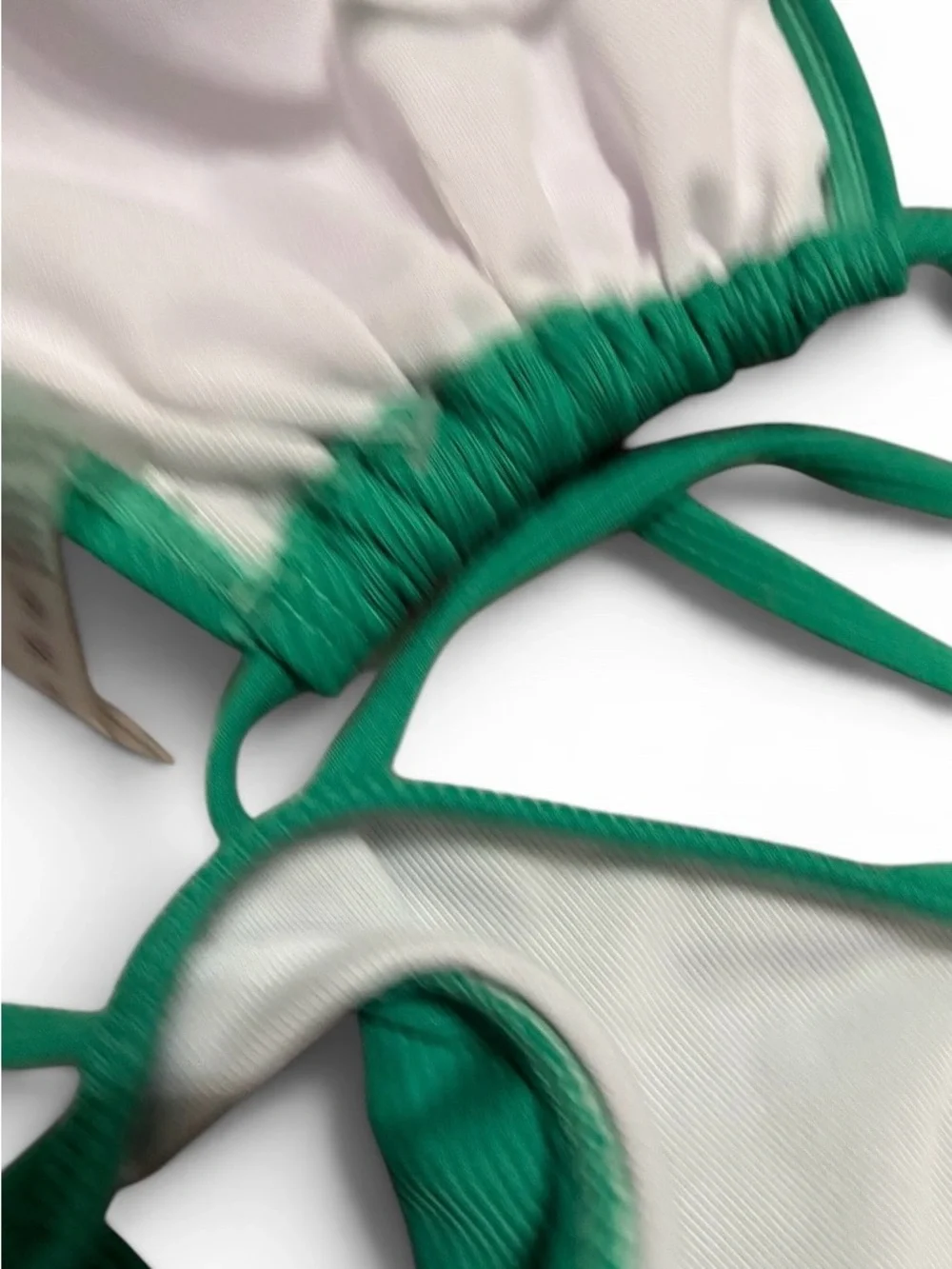 Green Tie-Side Triangle Bikini Set - Women's Swimwear